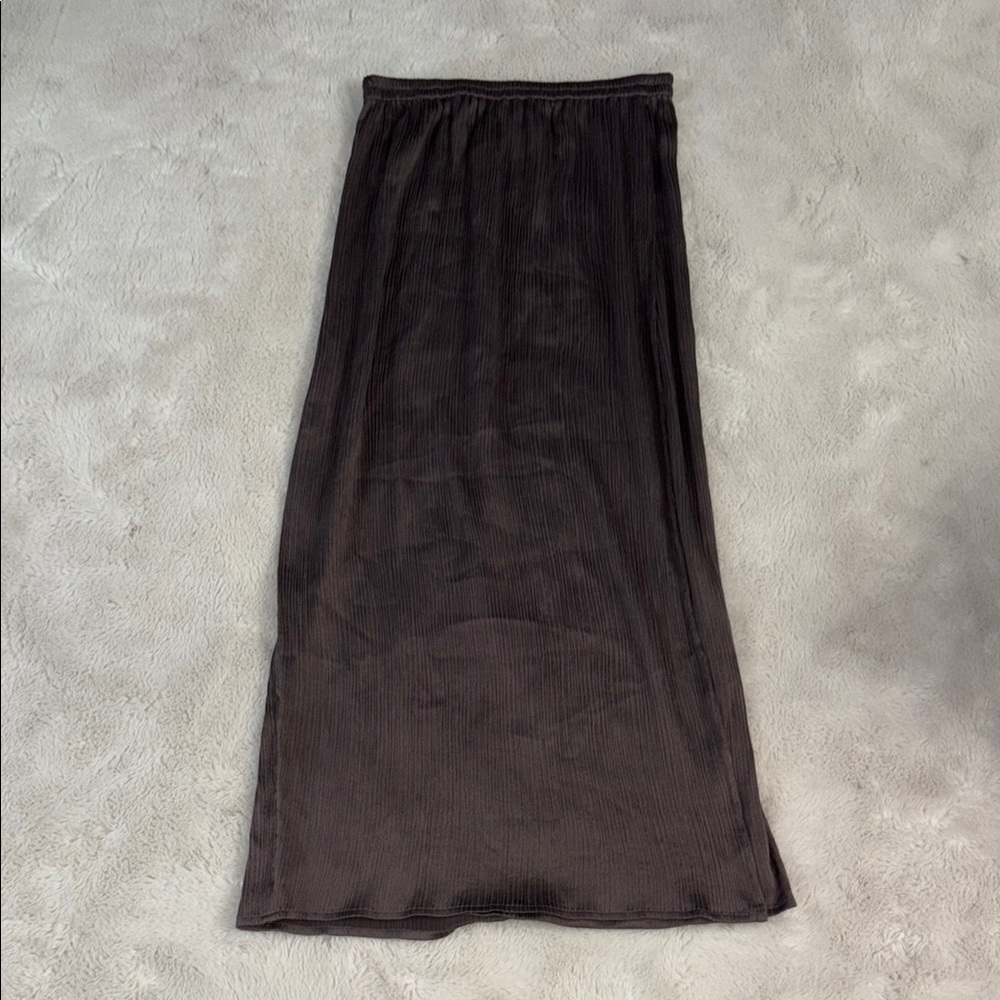 Eileen Fisher Gray Taupe Maxi Slip Skirt Casual 100% Silk Size Medium
